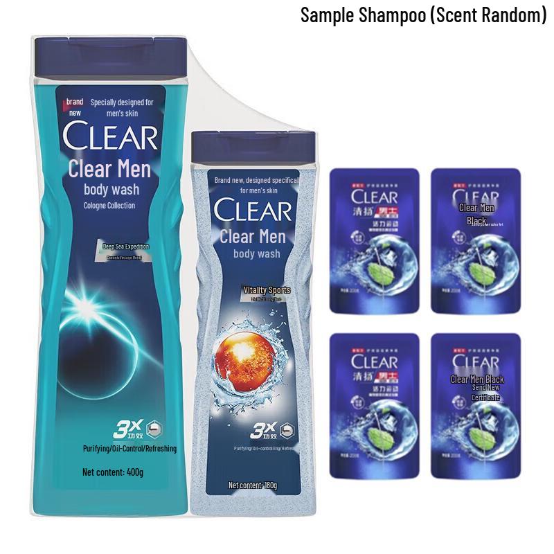 Clear Men's Cologne Scent Shower Gel & Shampoo Set