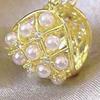 1 Pair Retro Style Earrings Imitation Pearl Honeycomb Shape Earrings Lightweight Comfortable Mini Earrings Jewelry Gift