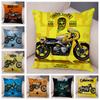 Colorful Motorcycle Cushion Cover Decor Vintage Style Bike Race Pillowcase Soft Plush Pillow Case for Sofa Home Car Xcm
