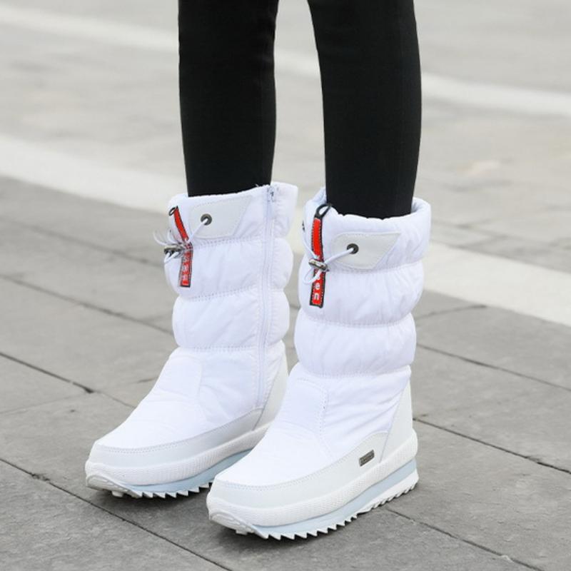Fashion Women's Snow Boots Platform Winter Boots Waterproof Non-slip Boots Plush Fur Mid-calf Boot Fashion Warm Women Boot Botas Mujer