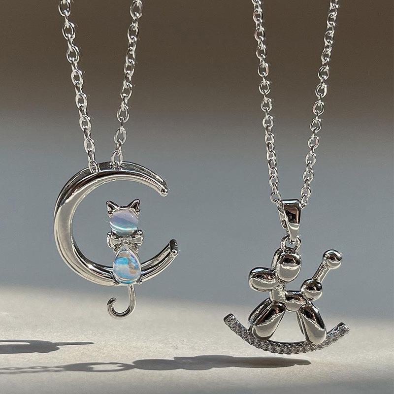 New Accessories Fashion Diamond-encrusted Animal Pendant Versatile Rabbit Cat Alloy Necklace Necklace