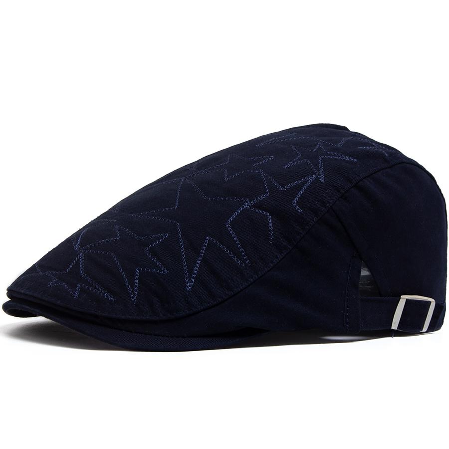 Femei Bărbați Modă Șepci Plate Vintage Broderie Pentagramă Baretă Bumbac Șapcă Newsboy Un Strat Retro Casual Pălării cu Vizor Unisex
