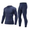2-piece Autumn And Winter Men's Mid Neck Warm Long Sleeved Pants Set Casual Plus Size Solid Color Versatile Sports Base Shirt