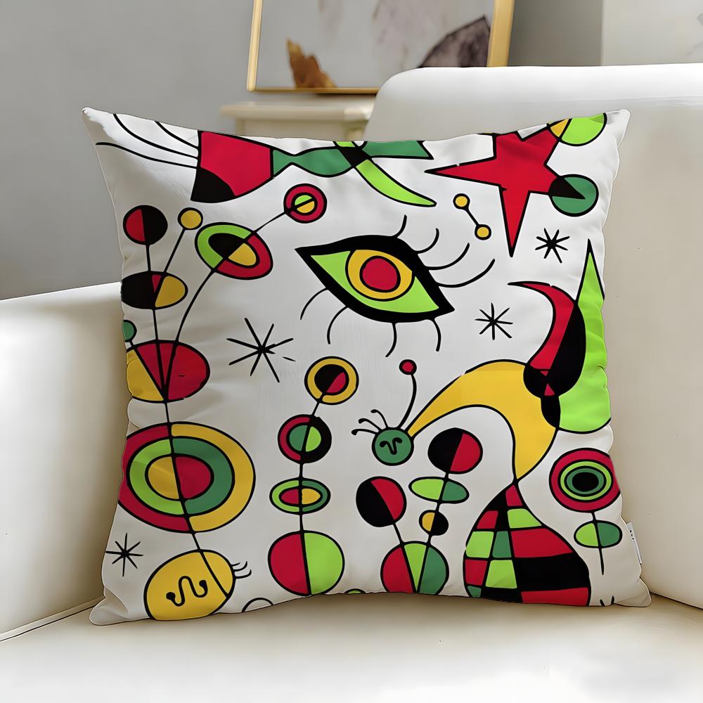 Classic Painter Joan Miro Cushion Cover Soft & Easy-Wash Pillow Case – Versatile for Couch, Bed, Travel and Office