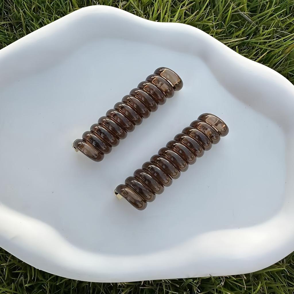 2pcs/set Spiral Hair Tie Resin Hair Tie Elastic Hair Rope Ponytail Holder Hair Accessories