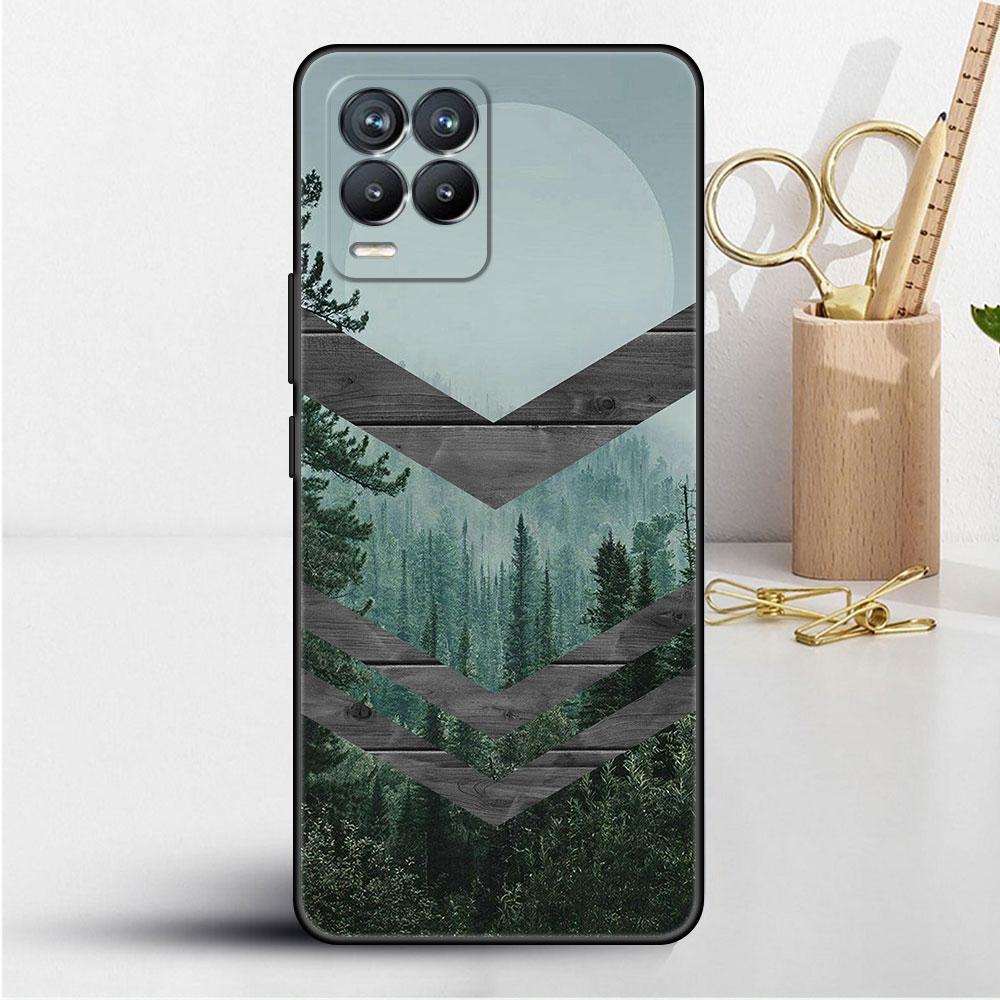 Wald Geometrie Holz Natur Hülle Für Realme 8 C21y GT Neo 2 3 8i C21 7 C11 6 C12 C35 C3 GT 9 Pro C12 Silikon TPU Handyhülle
