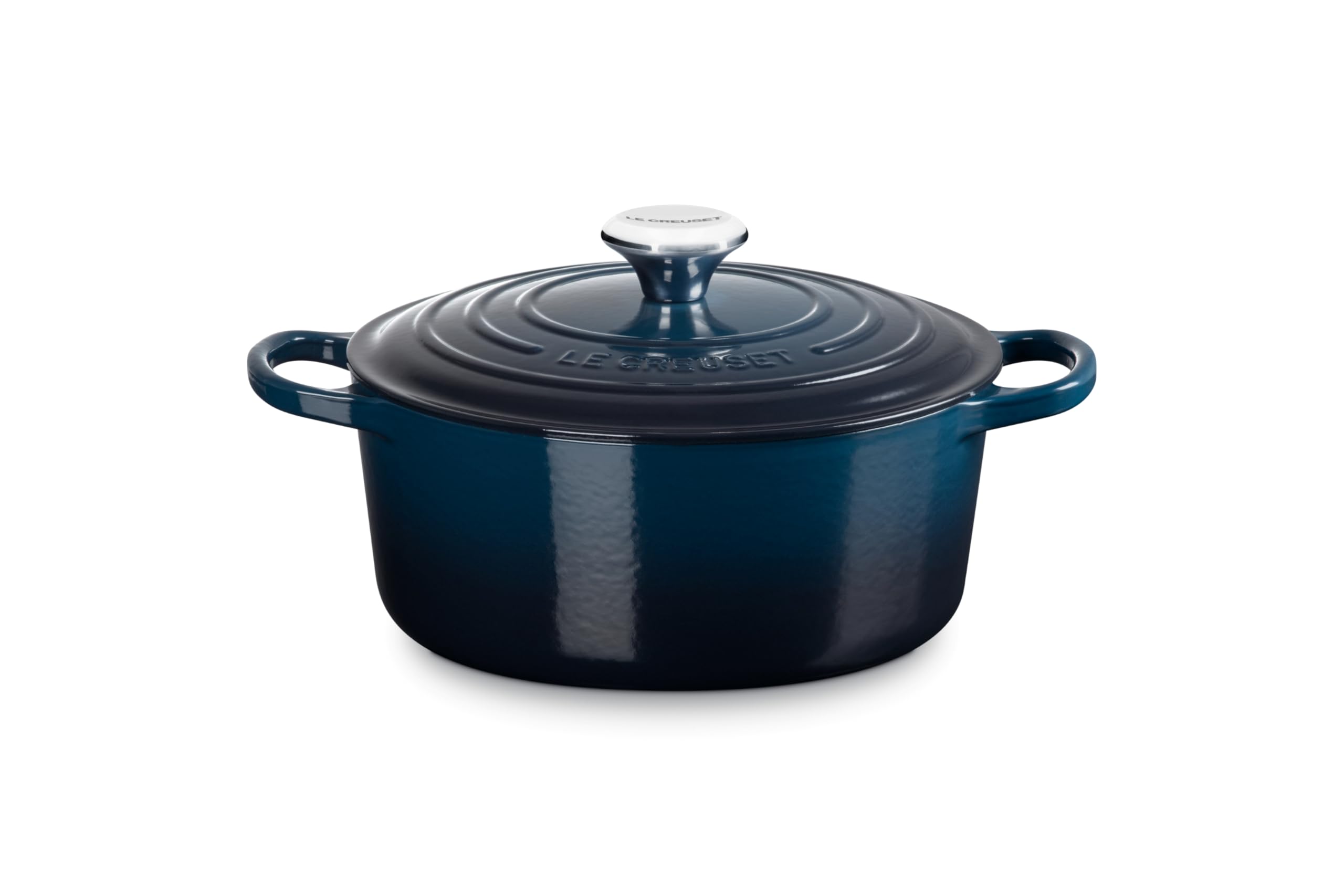 

Le Creuset Cast Iron Enamel Pot Signature Cocotte Ronde 24 cm Nuit Navy Gas IH Oven Compatible [Official Japanese Product]