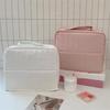 Standable Women Makeup Bag Solid Color Travel Luggage Bag Portable Cosmetic Organizer  Daily