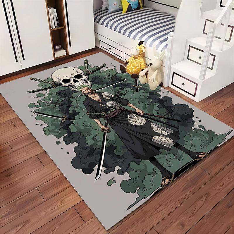 Samurai-Themed Skull & Swords suitable as a non-slip mat for the living room or bedroom sofa