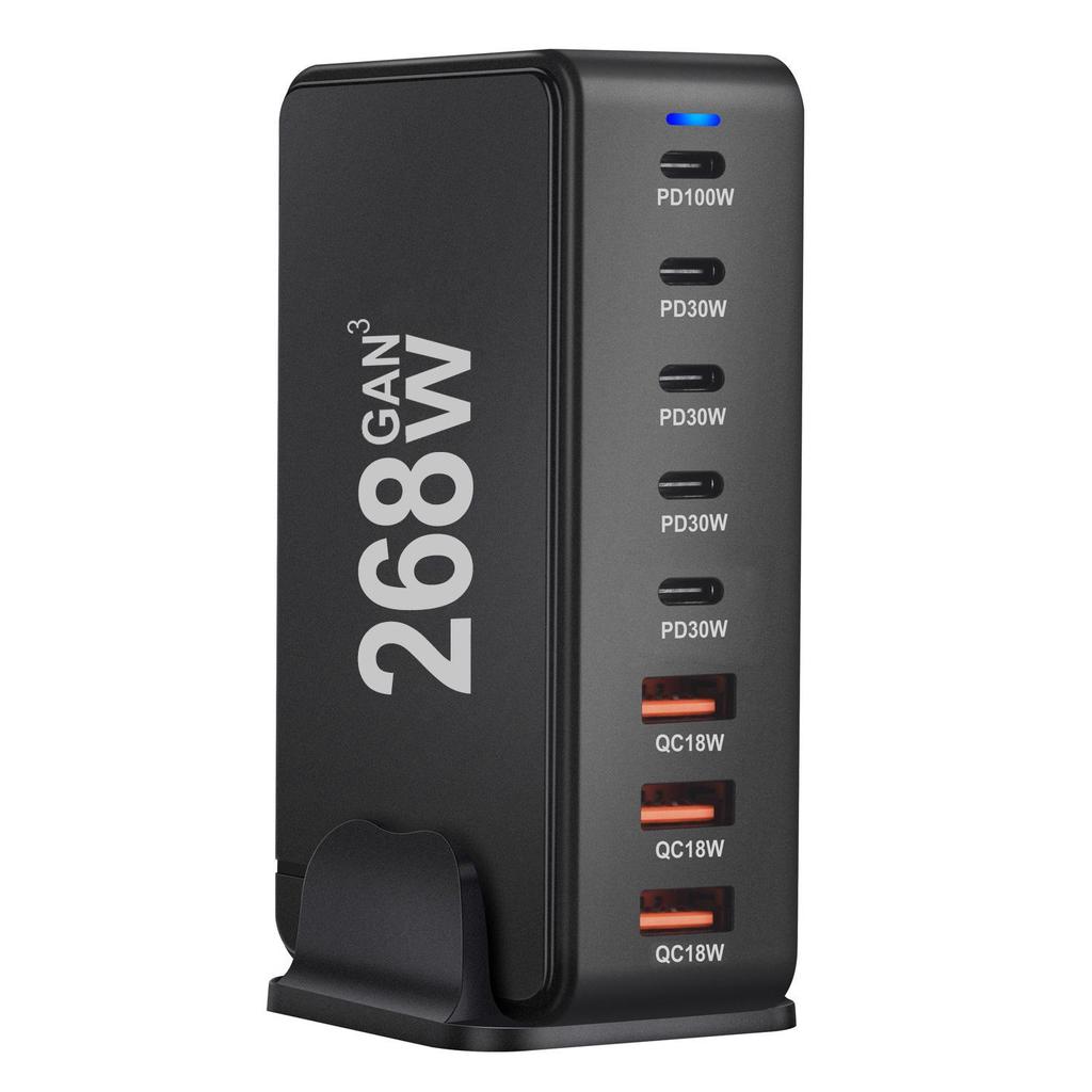 240W GaN PD Multi-Port Charger for Phones and Laptops - High Power Desktop Charging Station