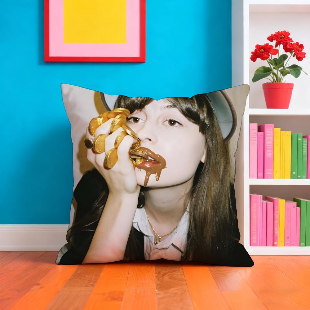 Faye WWebster Singer Pillow Case Pillow Case Plush Fabric Soft Double Sided Print Home Sofa High Quality Cushion