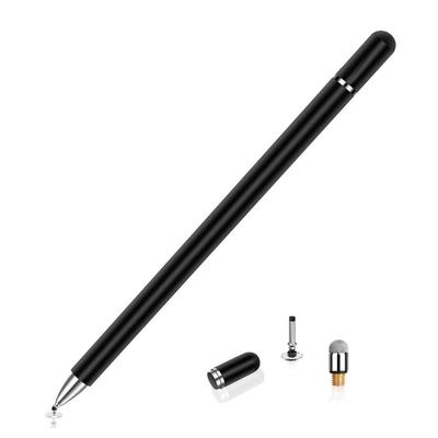 Canetas stylus com ponta de fibra de disco 2 em 1, telas sensíveis ao toque universais, carregamento grátis, caneta capacitiva de cabeça dupla