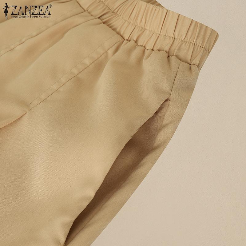 ZANZEA Γυναικείες Casual Φούστες με Ελαστική Μέση και Μονόχρωμες Φόρμες