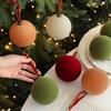 Set of 6 Christmas Tree Ornaments: 8cm Plastic Flocking Colored Balls
