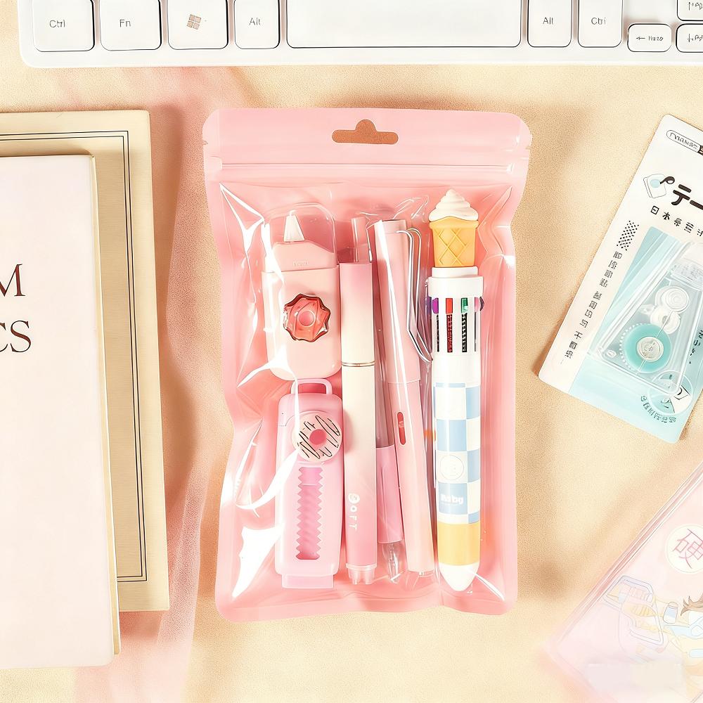 

1 Pack Highly Attractive Stationery Set Xmas Stationery Gift Cute Ballpoint Pen Gel Pen Correction Tape Eraser Students Prizes