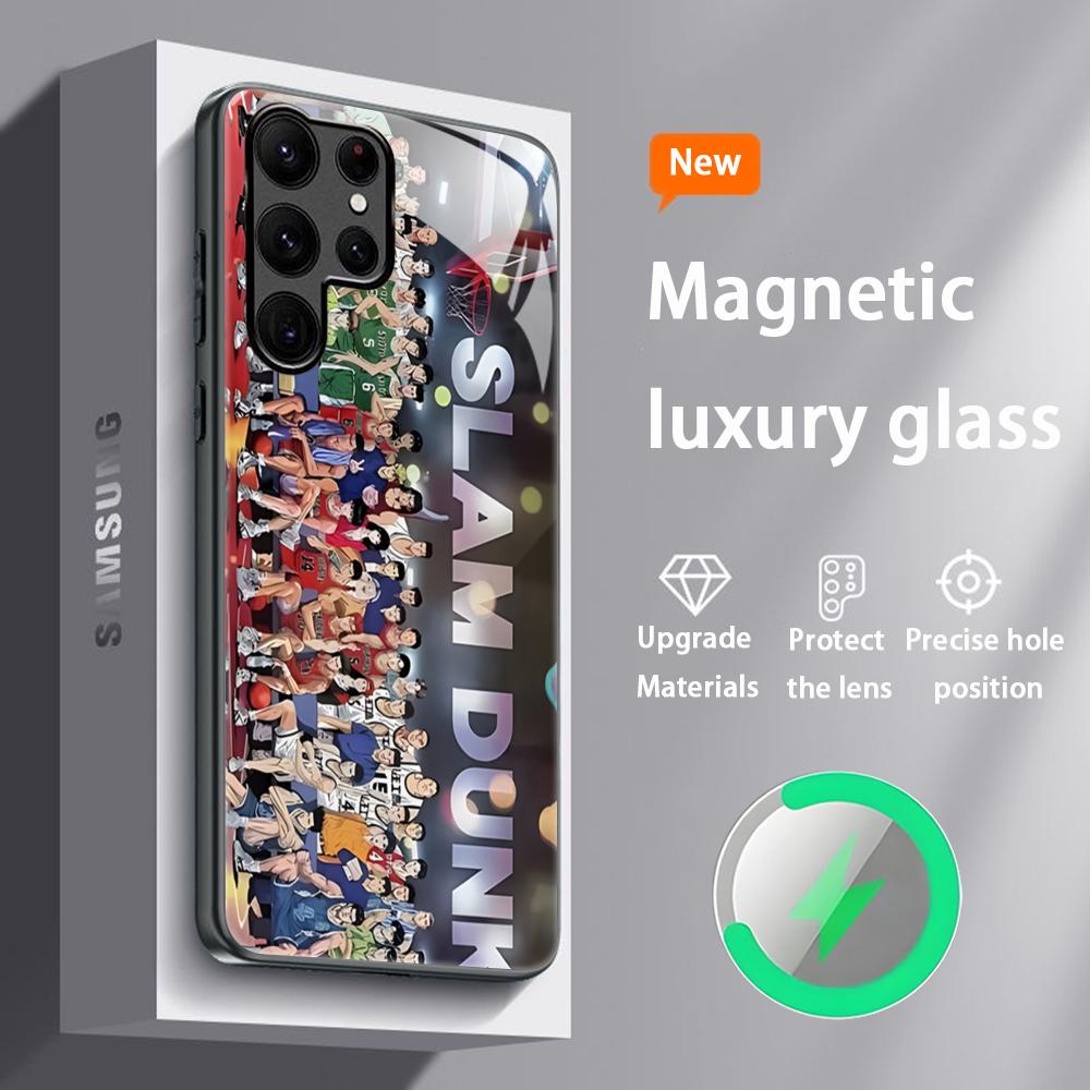 The First Slam dunk Anime Hot Phone Case For Samsung S25 S24 S23 S22 S21 S20 Plus Ultra Note20 Glass Magnetic Case