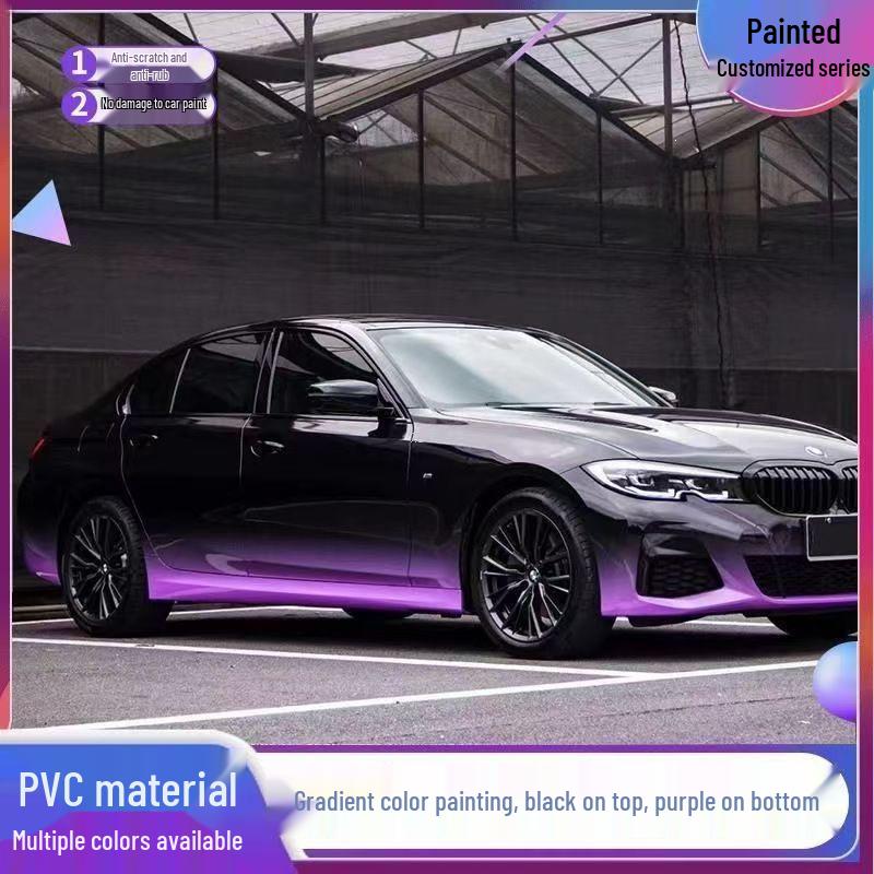 Custom Purple Car Film: Personalized Gradient and Painted Body Installation