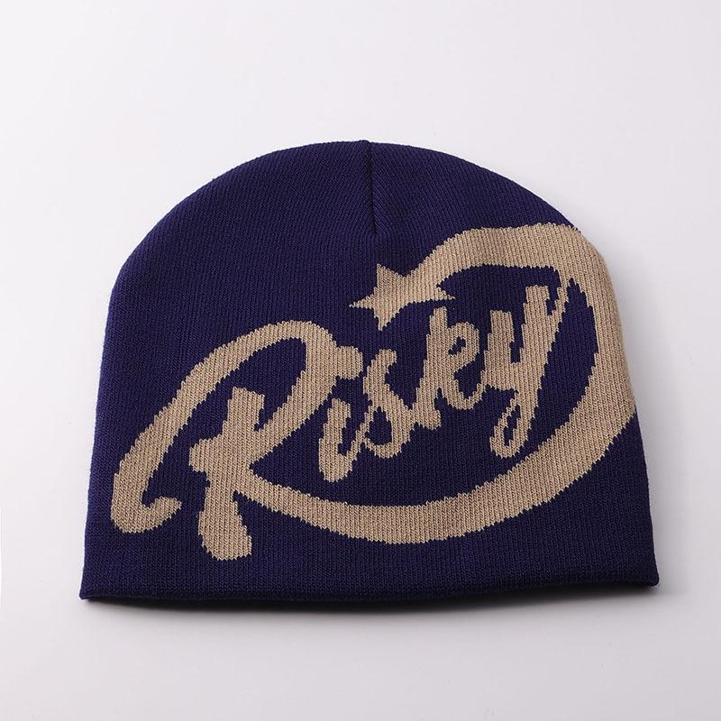 European and American jacquard knitted hat American men's and women's street pullover hat Warm hip-hop trendy cold hat Wool hat