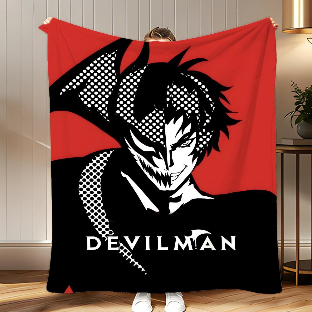 

anime Devilman Crybaby Throw Soft Coral Fleece Blanket 310gsm Fluffy Warm Throw for Sofa Bed Couch Bedroom Decor 75x100cm