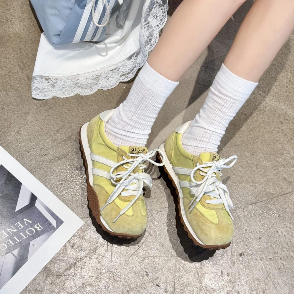 Leather retro Forrest Gump training shoes women's 2025 spring new pair of shoelaces breathable lightweight platform sports and leisure shoes