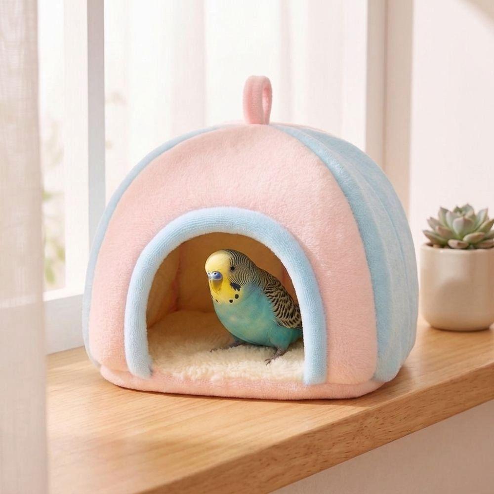 Sherpa Inner Liner Plush Hanging Bird Bed Thick Velvet Hamster Enclosed Cave Small-Pet Friendly