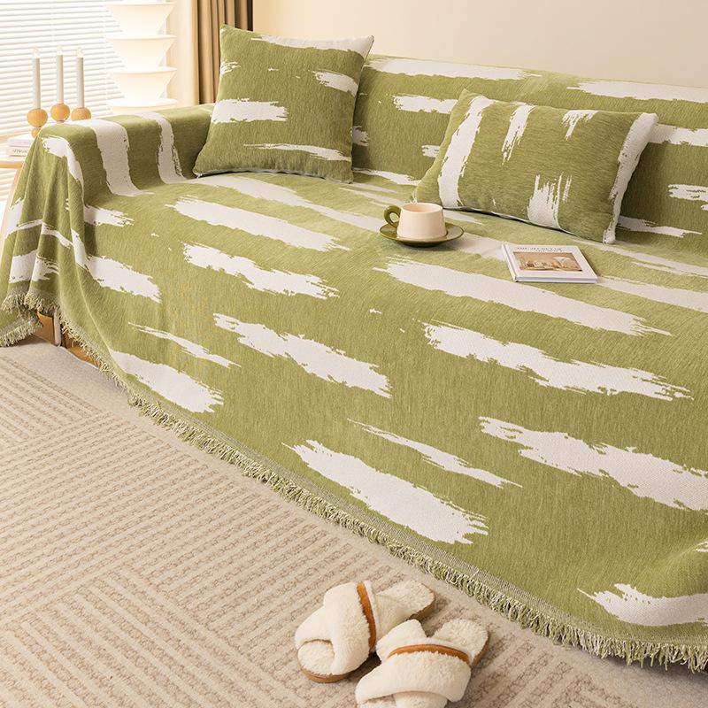 

Чехол для дивана из полосатой ткани в полоску из шенилла, всесезонный, устойчивый к царапинам от кошек, новый простой чехол для дивана от пыли 180*130cm