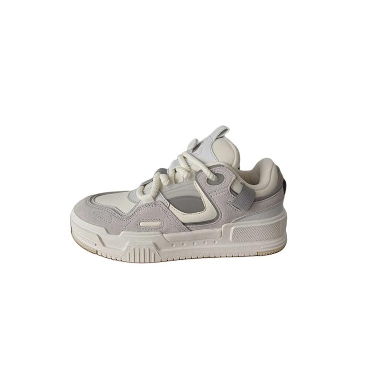 

Anta Fashion Casual Height Increasing Wear Resistant Non Slip Low Top Skate Shoes Women sneaker Light-Gray 122518021R-2 36