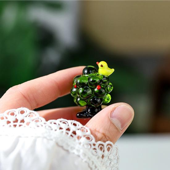 Mini Glass Animal Ornament Handcrafted Figurine Cute Animal Tiny Colored Glass Miniature for Desktop Bookshelf Decoration