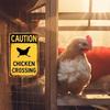 Funny Chicken Crossing Farmhouse Sign, Metal Wall Art Vintage Decor for Kitchen Outdoor