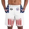 Lichte Ademende Sportshorts voor Mannen met Onafhankelijkheidsdag Print Elastische Taille Casual Losse Pasvorm Sportshorts
