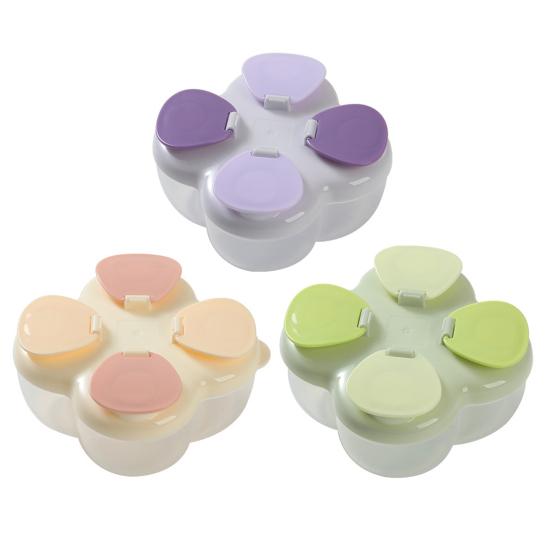 Milk Powder Box Portable Infant Milk Powder Dispenser with 4 Compartments No-Spill Kids Snack