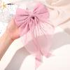 Fashion Chiffon Bow Hair Clip Elegant Women Solid Spring Clip Hair Pin Retro Bow Hairpins Simple Headband Girls Hair Accessories