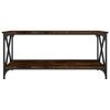 823309 vidaXL Coffee Table Smoked Oak 100x50x45 Cm Engineered Wood and Iron