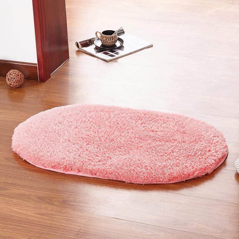 Water Absorbent Oval Plush Non-Slip Floor Mat Rug Living Room Doormat Carpet