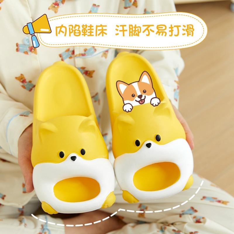 Cute puppy cool slippers women's summer new wear non-slip thick-soled eva slippers men's