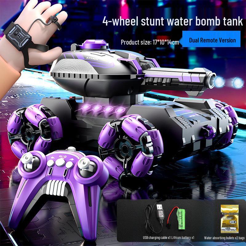 

Внедорожный трюковой танк с дистанционным управлением, управлением жестами и шестиколесным приводом Triple Lithium Battery