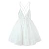 European-American French Deep V-Neck Strappy Open Back Beach Vacation Puffy Dress