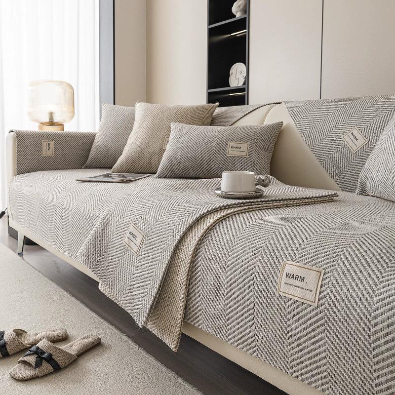 

Подушка для дивана 2025 новый стиль имитация хлопка и льна всесезонный противоскользящий трансграничный чехол для дивана полный чехол диван шарф 70x70cm