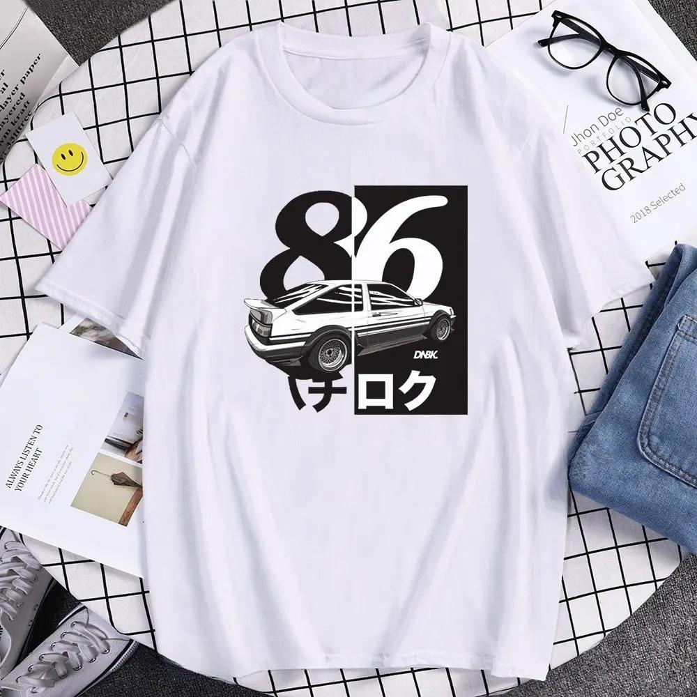 Summer Cool Short sleeved Tshirt Casual AE86 Initial D Homme Japanese Drift Anime Printed Womens Tshirt