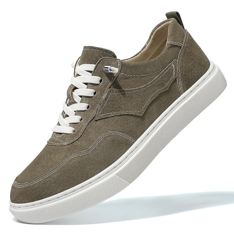 Classic Suede Leather Mens Walking Shoes Non-Slip Simple Skateboard Shoes Fashion Male Outdoor Footwear New Arrival Driving Shoe