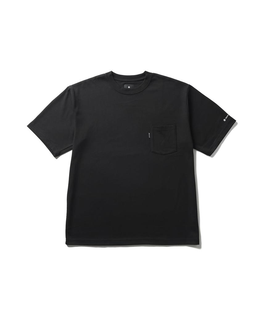 Snow Peak New Standard Pocket Short Size L T-Shirt NSD-TS-25AU001 T-shirt, Sleeve, Men's/Women's, BLACK,