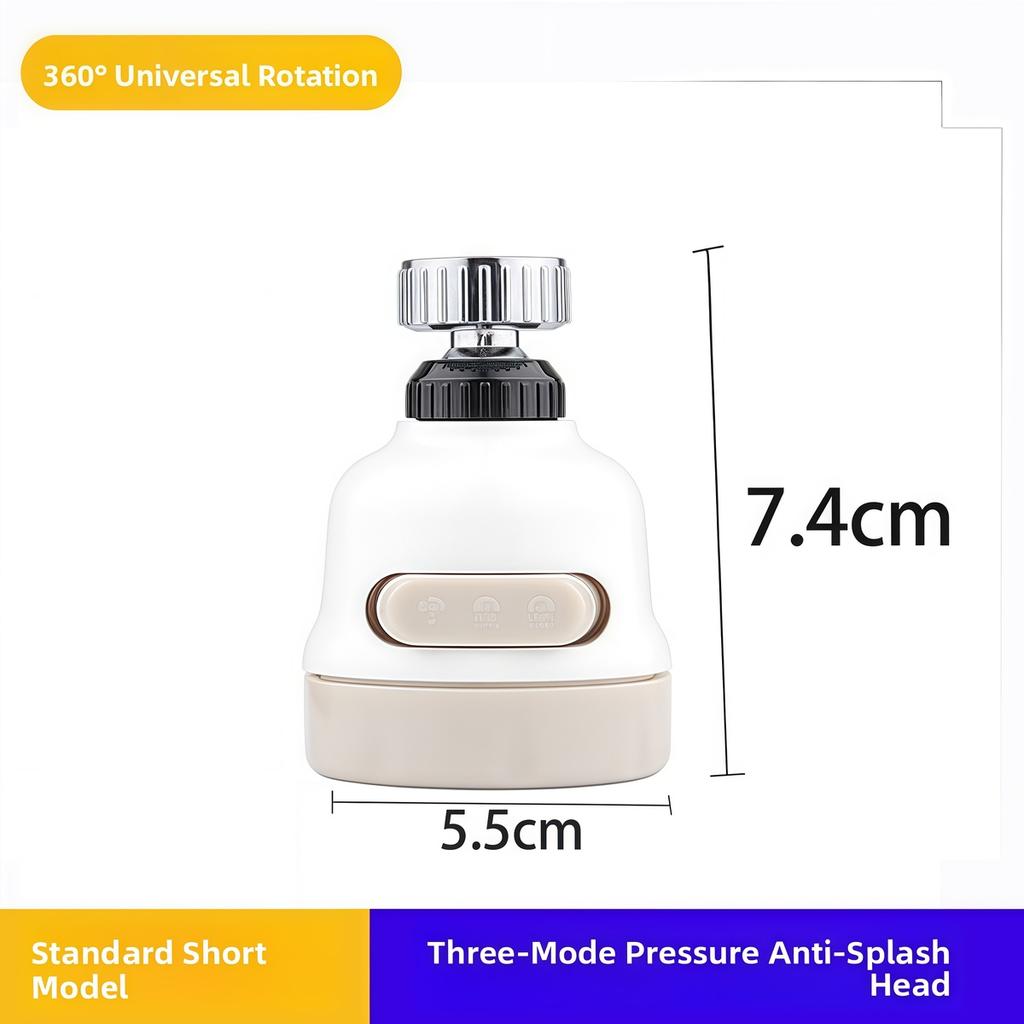 3 Modes Splash Proof Kitchen Faucet Head Shower Diffuser Rotatable Booster Faucet Kitchen Household Bathroom Accessories