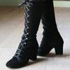 Trendy Women's Boots Autumn Winter New Roman Knight High Boots Round Toe Thick Sole Height Increasing Anti Slip Women's Shoes