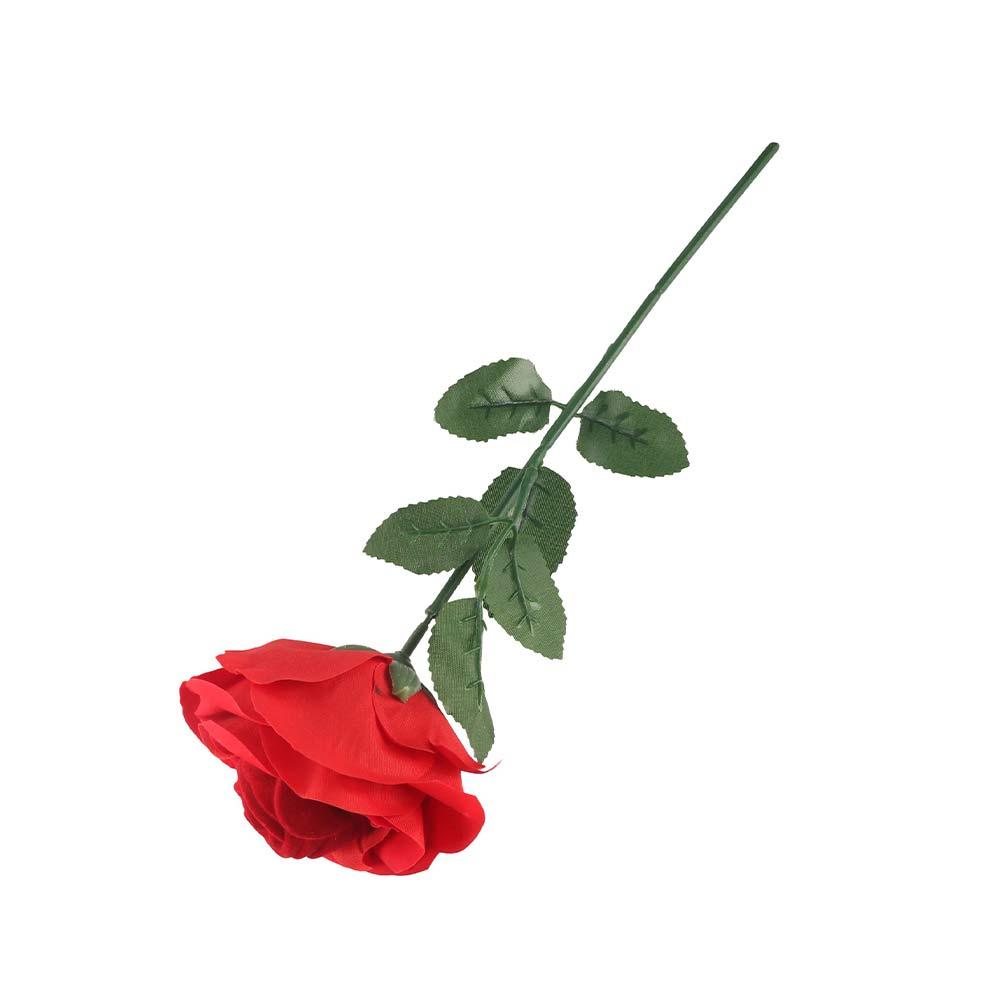 Red Flower Stem Romantic Wedding Ring Holder Velvet Engagement Rings Box Jewelry Box  Gift Box