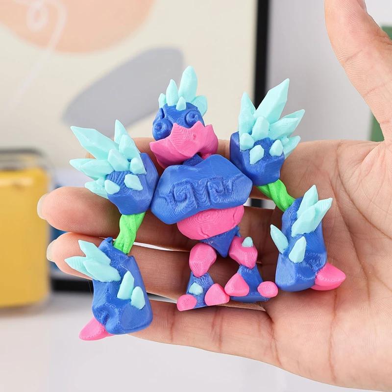 Halloween 3D Printed Toys Cute Cartoon Figure Models Home Tabletop Ornaments Decorative Crafts Children's Gifts Movable Humanoid