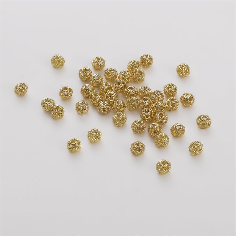 Round Spacer Beads for Jewelry Making Gold Silver Color Copper Beads Separators