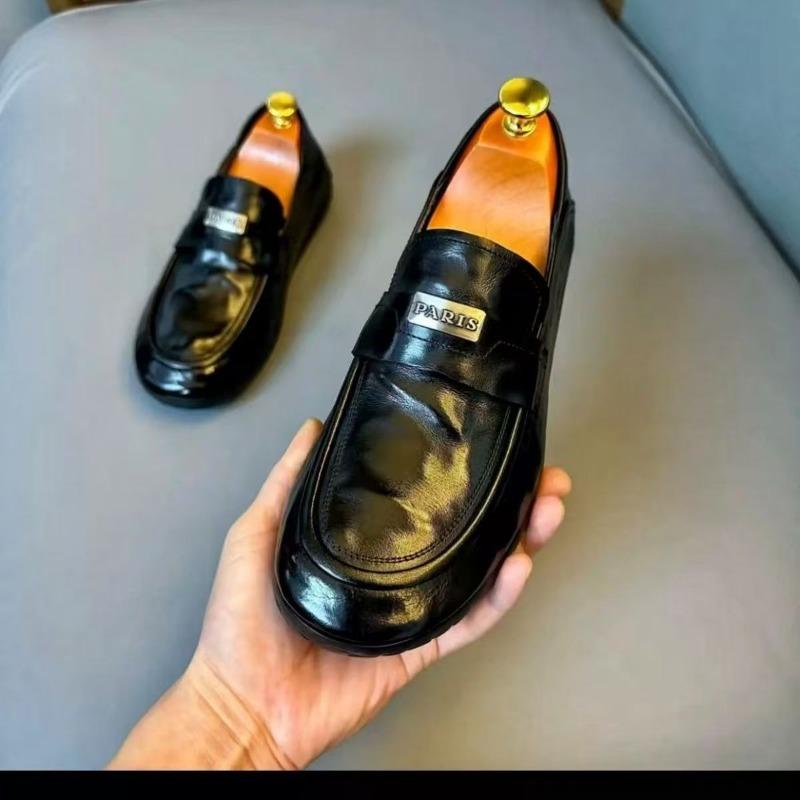 

Гуанчжоу весна новая мужская обувь деловая повседневная мягкая подошва манго ручная работа коровья кожа без клея обувь Doudou кожаная обувь мужская высокого класса 44 чёрный