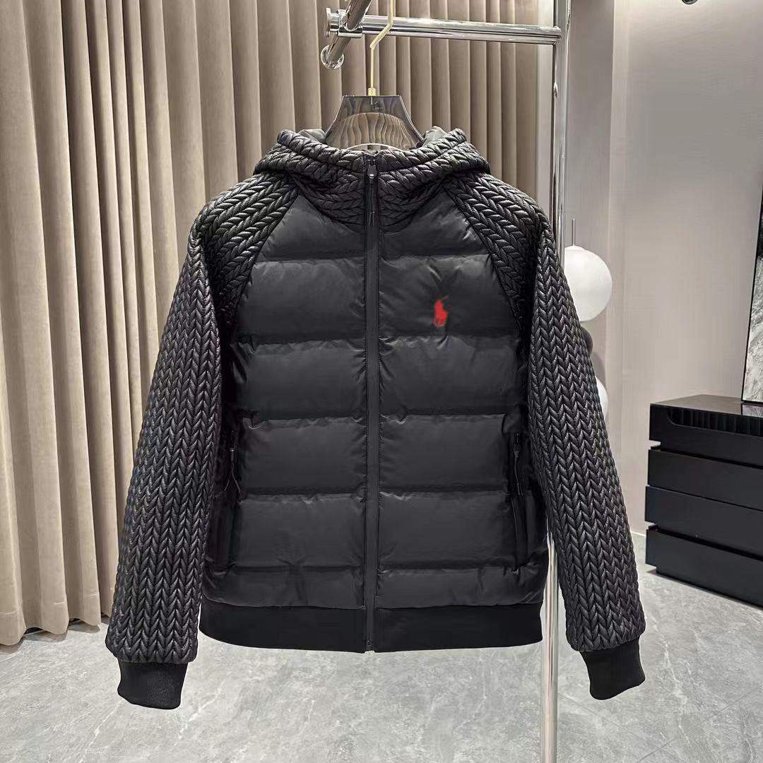 

Высококачественное зимнее лоскутное пальто из утиного пуха с дизайном пшеничного колоса и капюшоном M