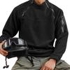 Autumn and Winter Interior, Round Neck, Double Zipper, Arm Pockets, Solid Color, Outdoor Functional Hoodie, Men's Workwear Hoodie