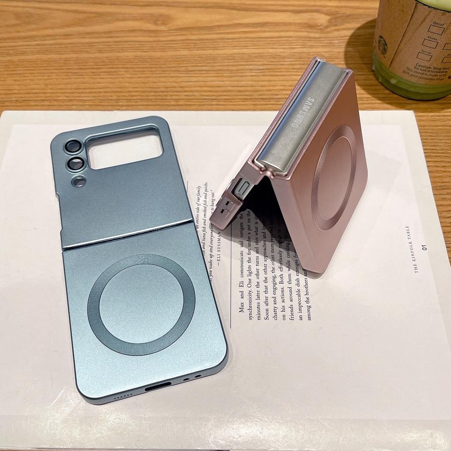 Do Samsung Galaxy Z Flip4 5G magnetyczny do etui Magsafe do Samsung Z Flip 4 3 ZFlip Zflip3 bezprzewodowa osłona aparatu ładującego